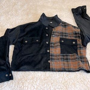 Cropped color block jacket/blouse